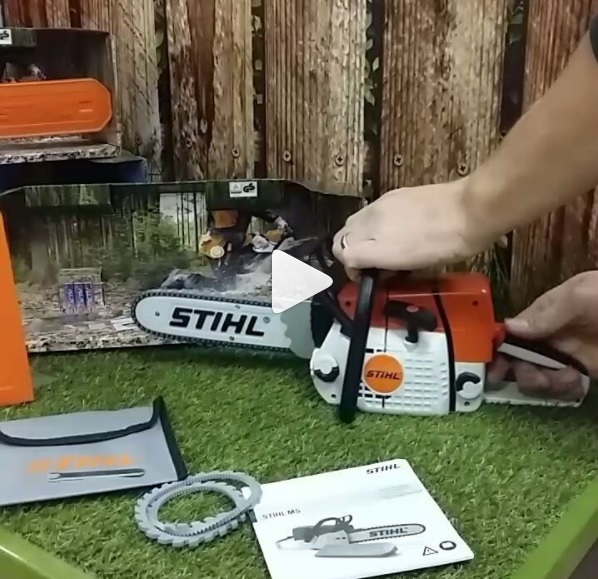 STIHL Toy Chainsaw in action